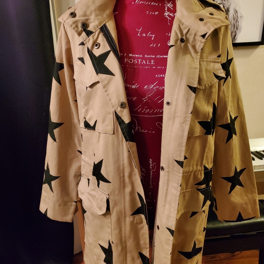Military Tan Jacket, Black Stars